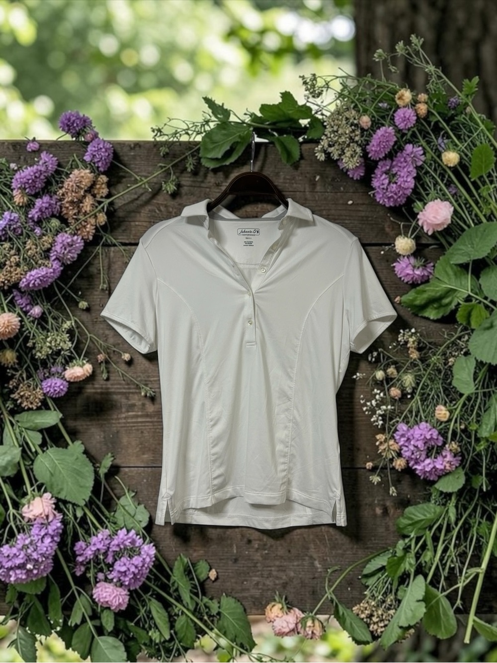 johnnie-O White Short Sleeve Polo Top Quick Dry